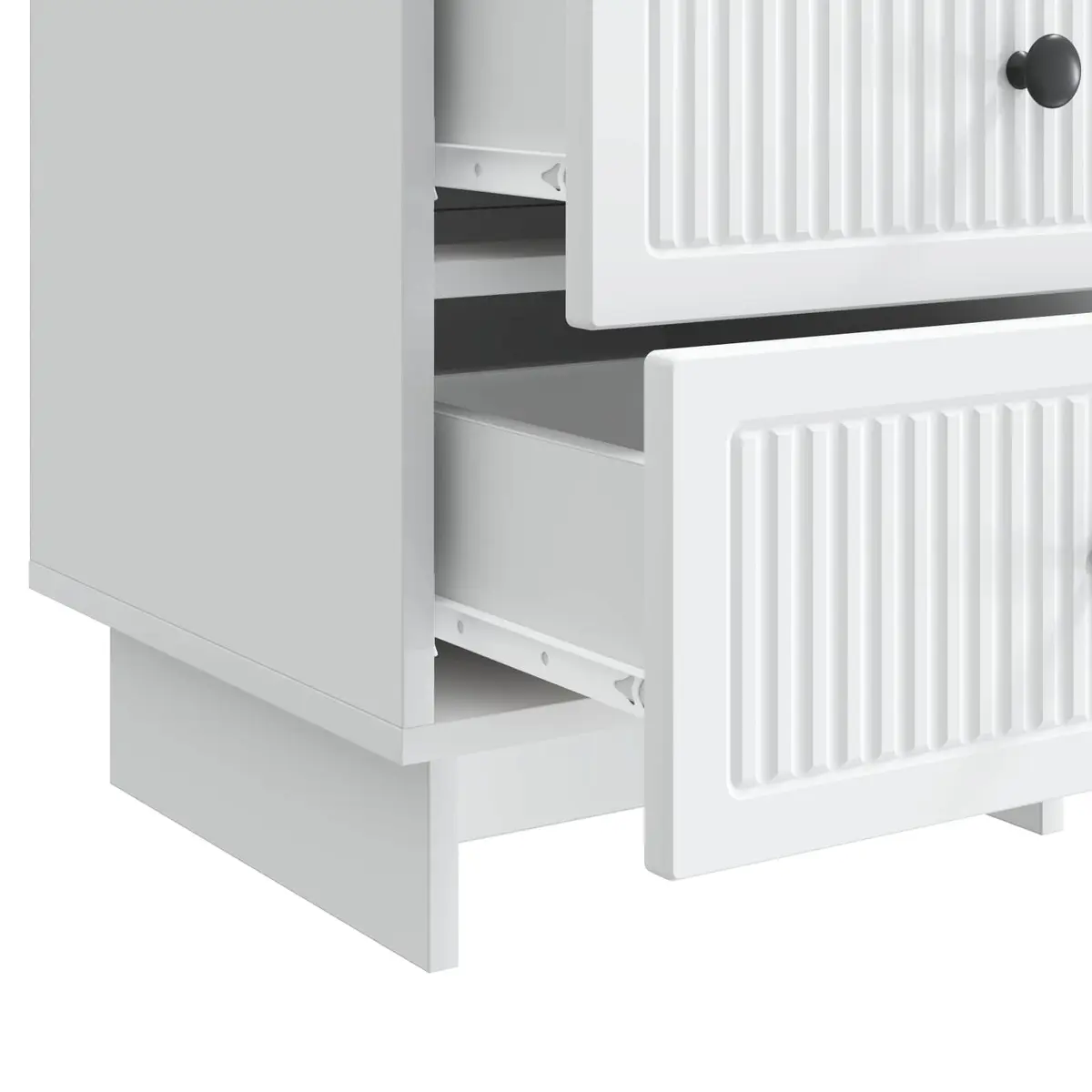 Bedside Cabinet Engineered Wood 43x41x66.5cm White Bedroom Storage Drawers