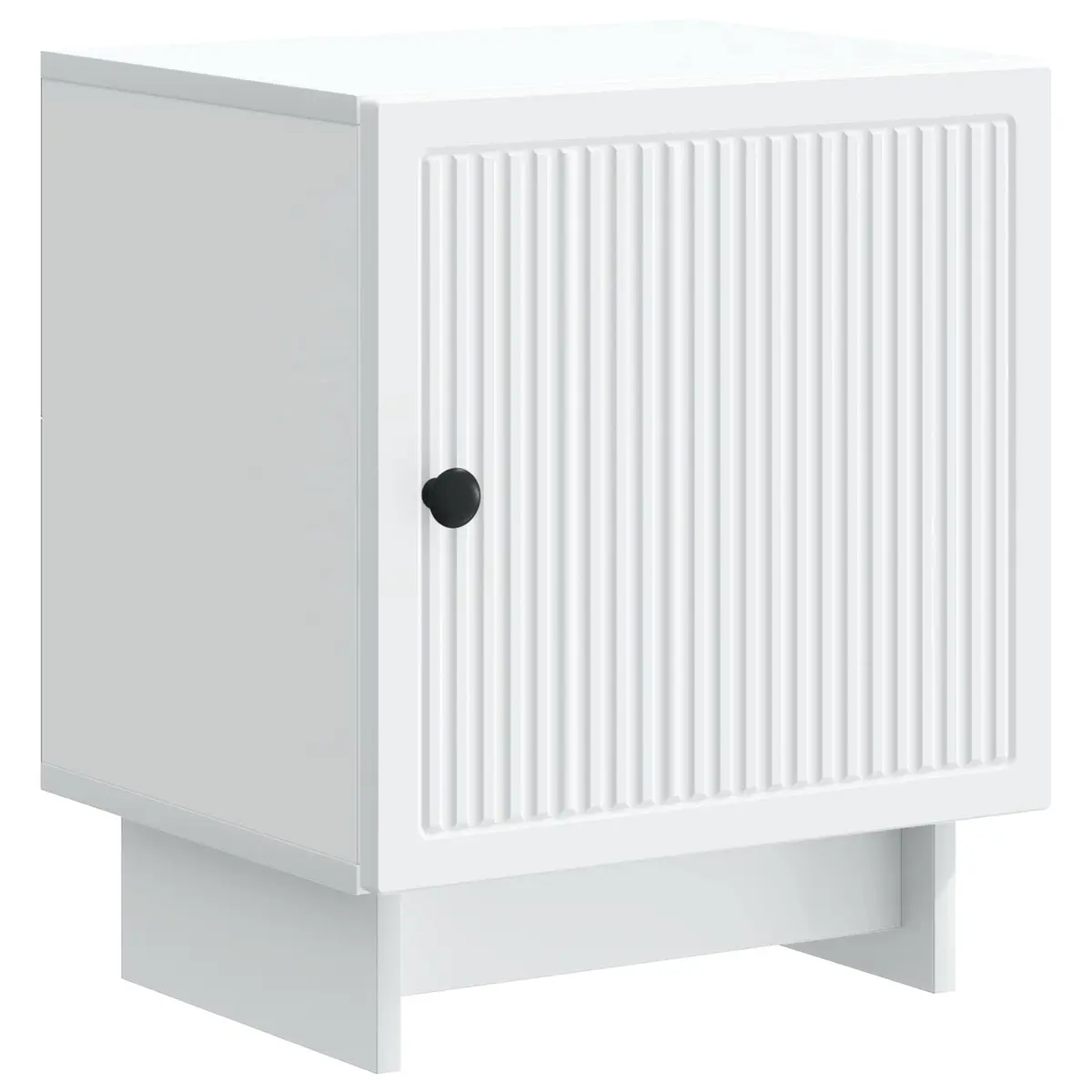 Bedside Cabinet Engineered Wood Compact White Modern Storage Nightstand