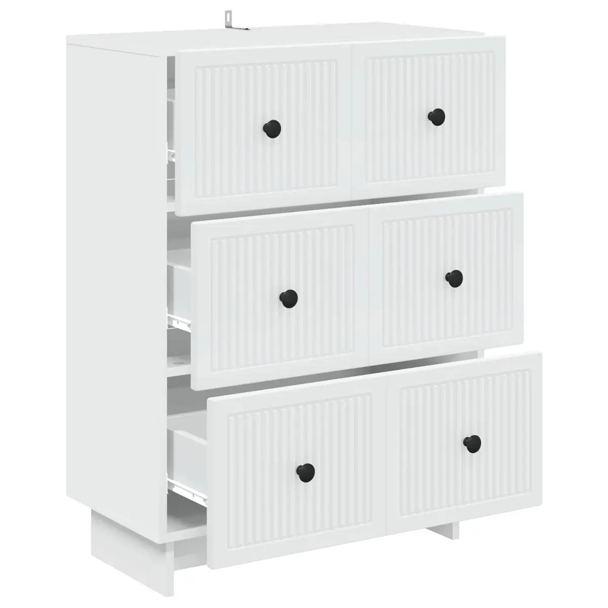 Drawer Cabinet White Storage 66 x 34.5 x 90 cm Engineered Wood Modern Vintage