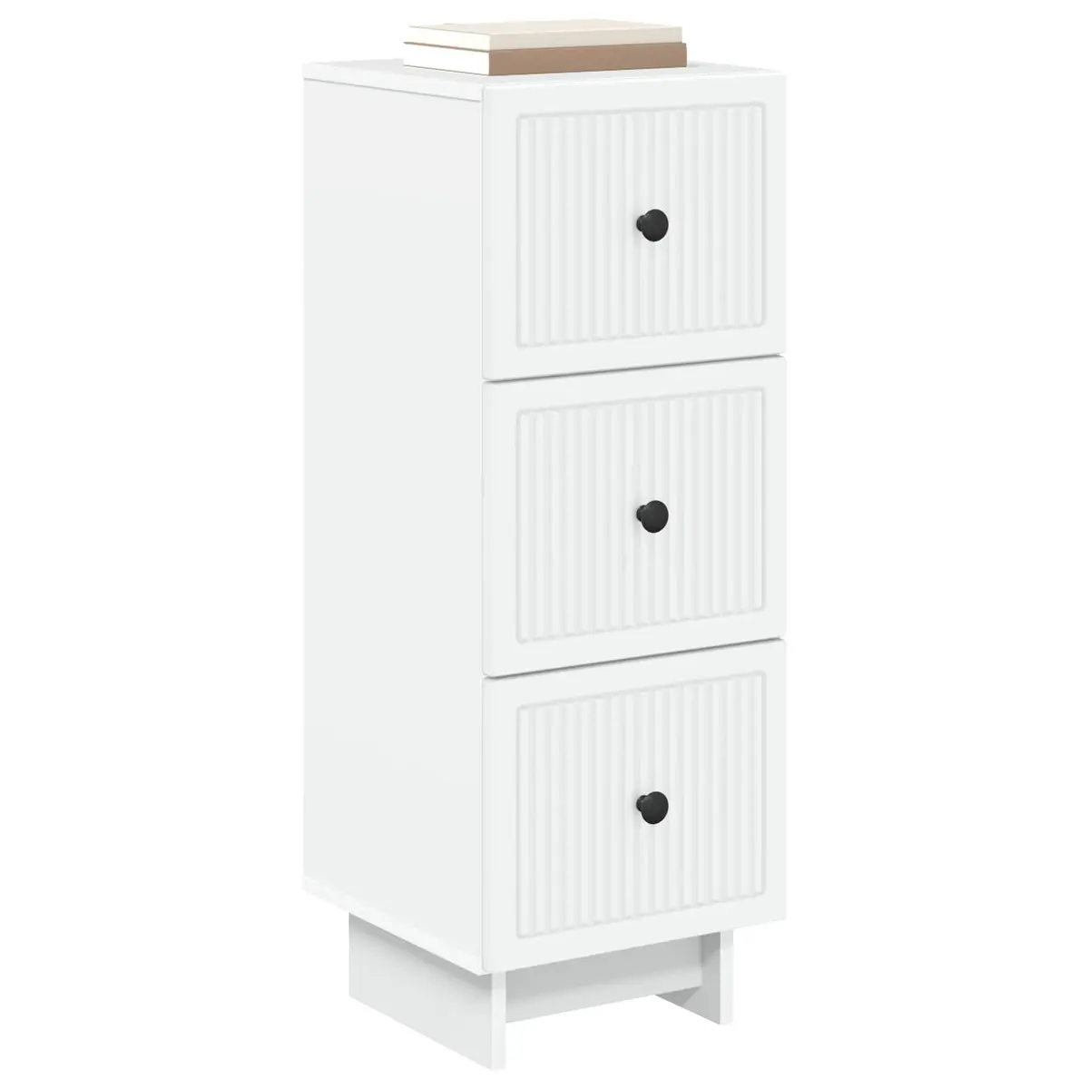 Storage Cabinet Engineered Wood Vintage Style White 33 x 34.5 x 90 cm
