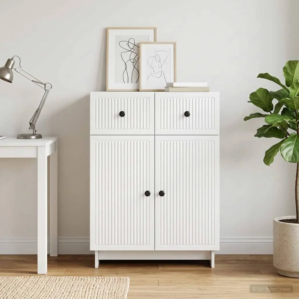Sideboard Engineered Wood 66x34.5x90cm White Storage Cabinet Furniture Living