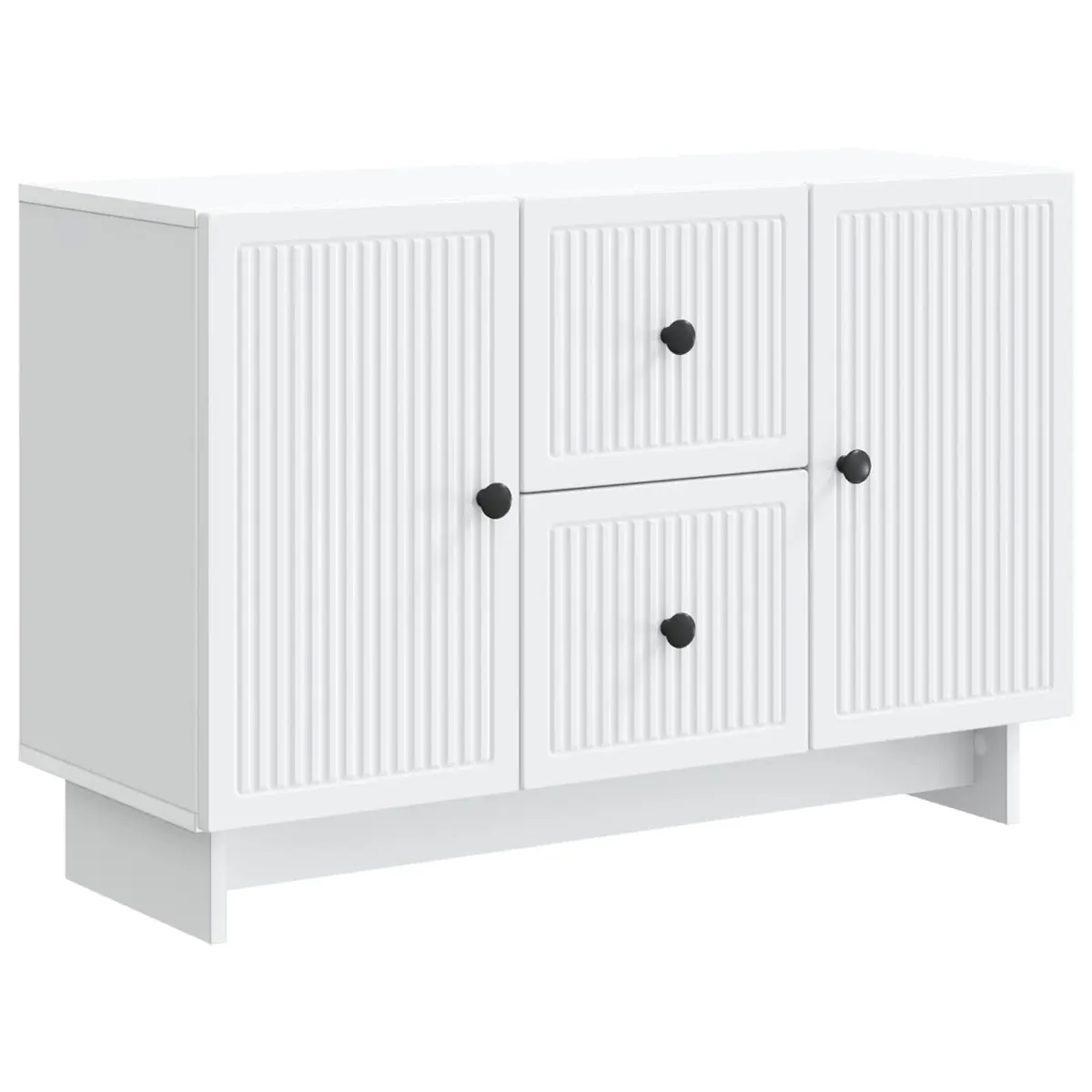 Sideboard White Modern Storage Cabinet with Drawers Shelves Swing Doors