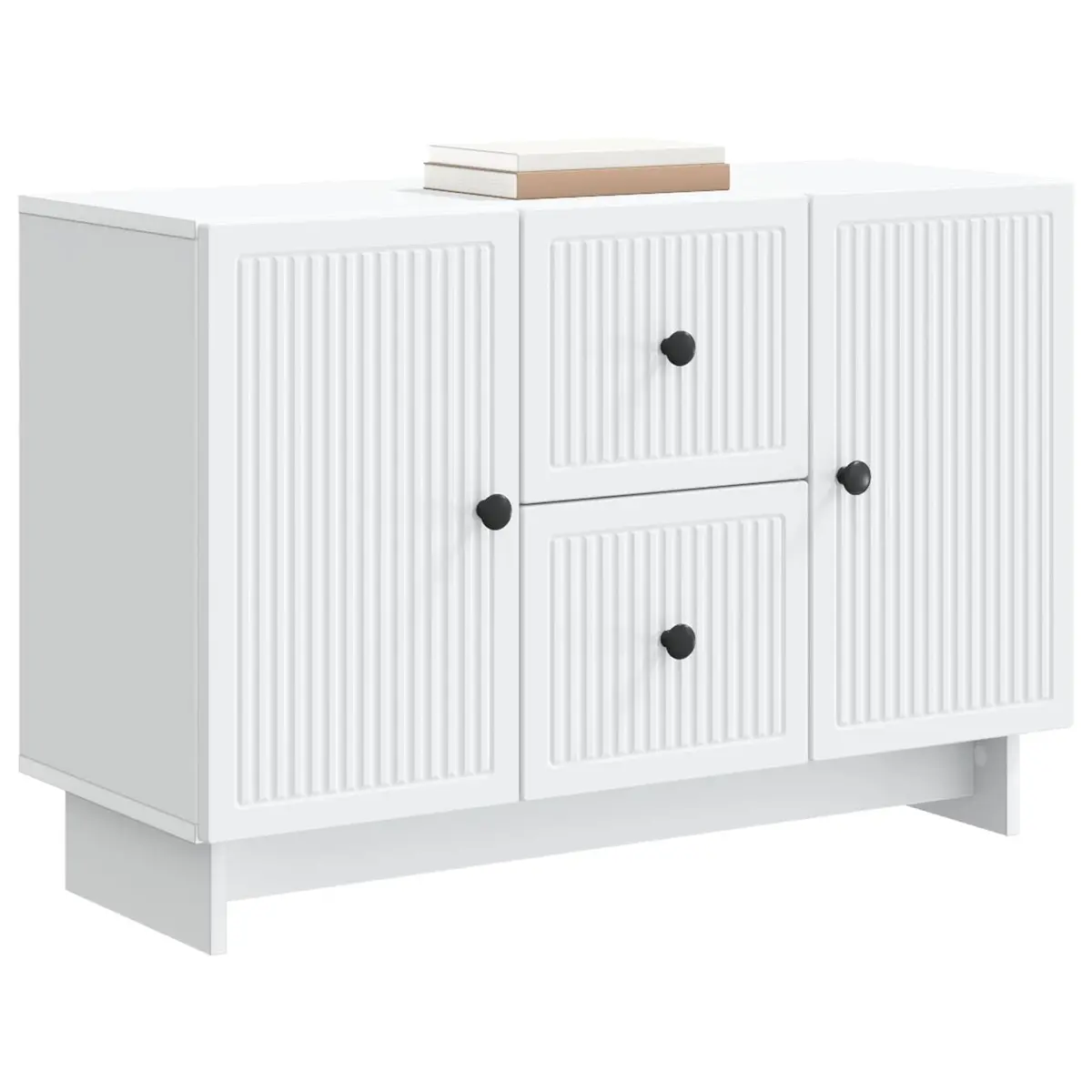 Sideboard White Modern Storage Cabinet with Drawers Shelves Swing Doors