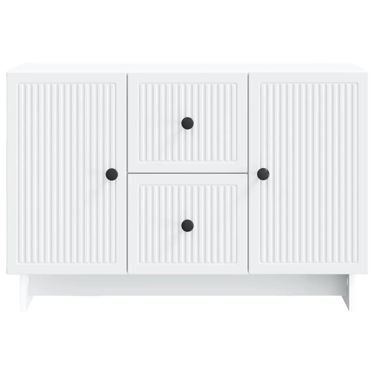Sideboard White Modern Storage Cabinet with Drawers Shelves Swing Doors