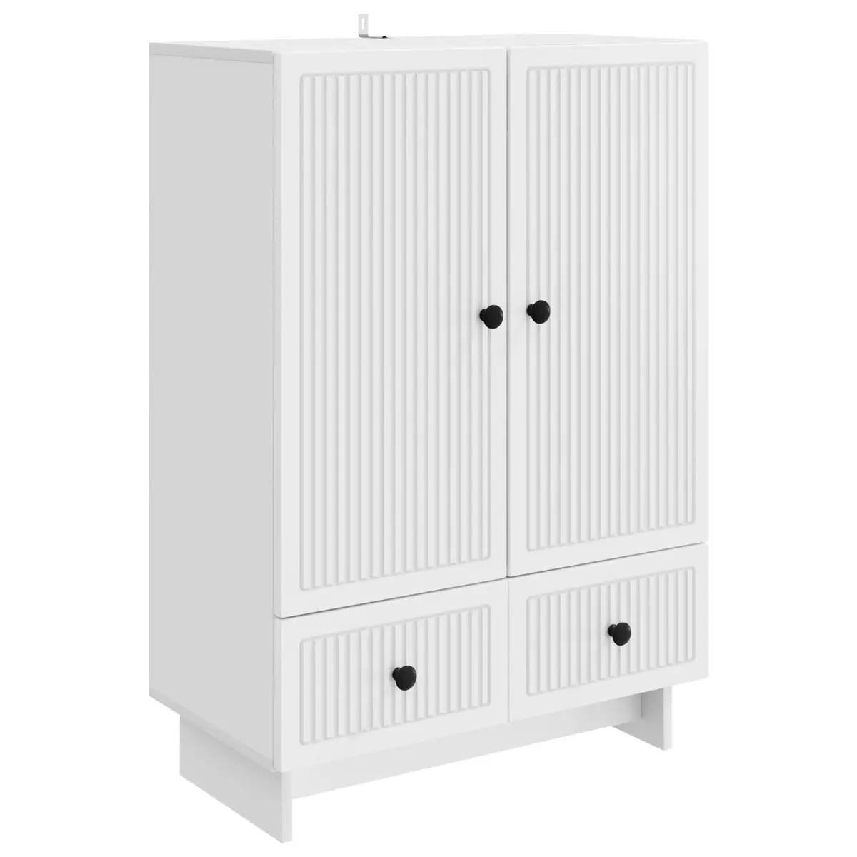 White Sideboard Storage Cabinet with Drawers Doors Engineered Wood Furniture