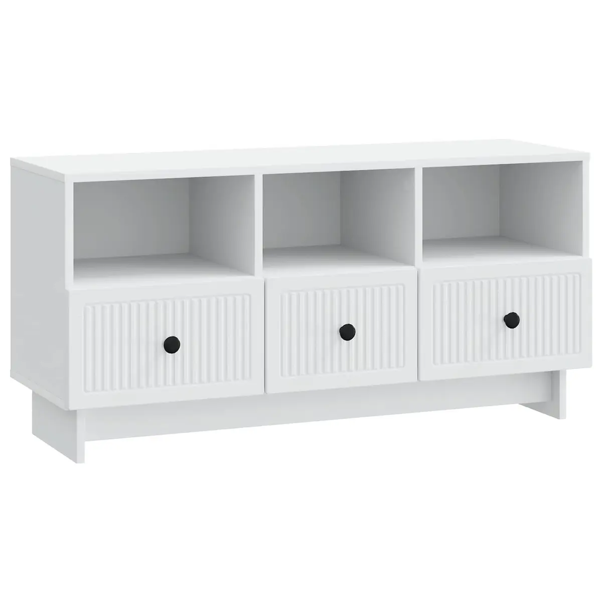 TV Cabinet Engineered Wood 102 x 34.5 x 50 cm White Modern Living Room Entertainment Unit