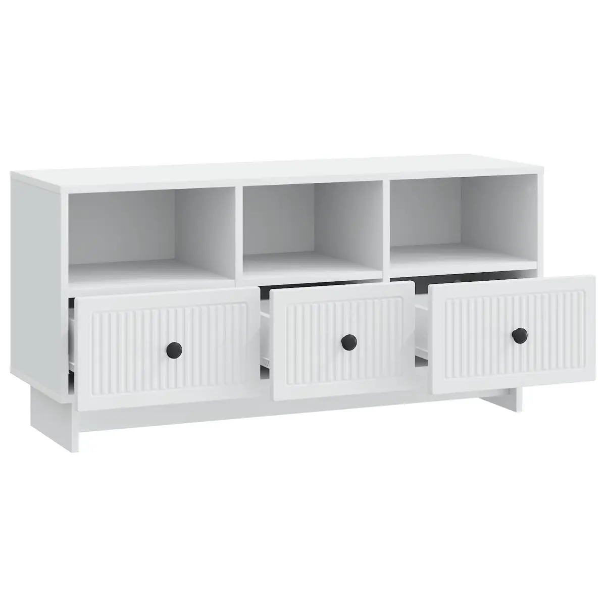 TV Cabinet Engineered Wood 102 x 34.5 x 50 cm White Modern Living Room Entertainment Unit
