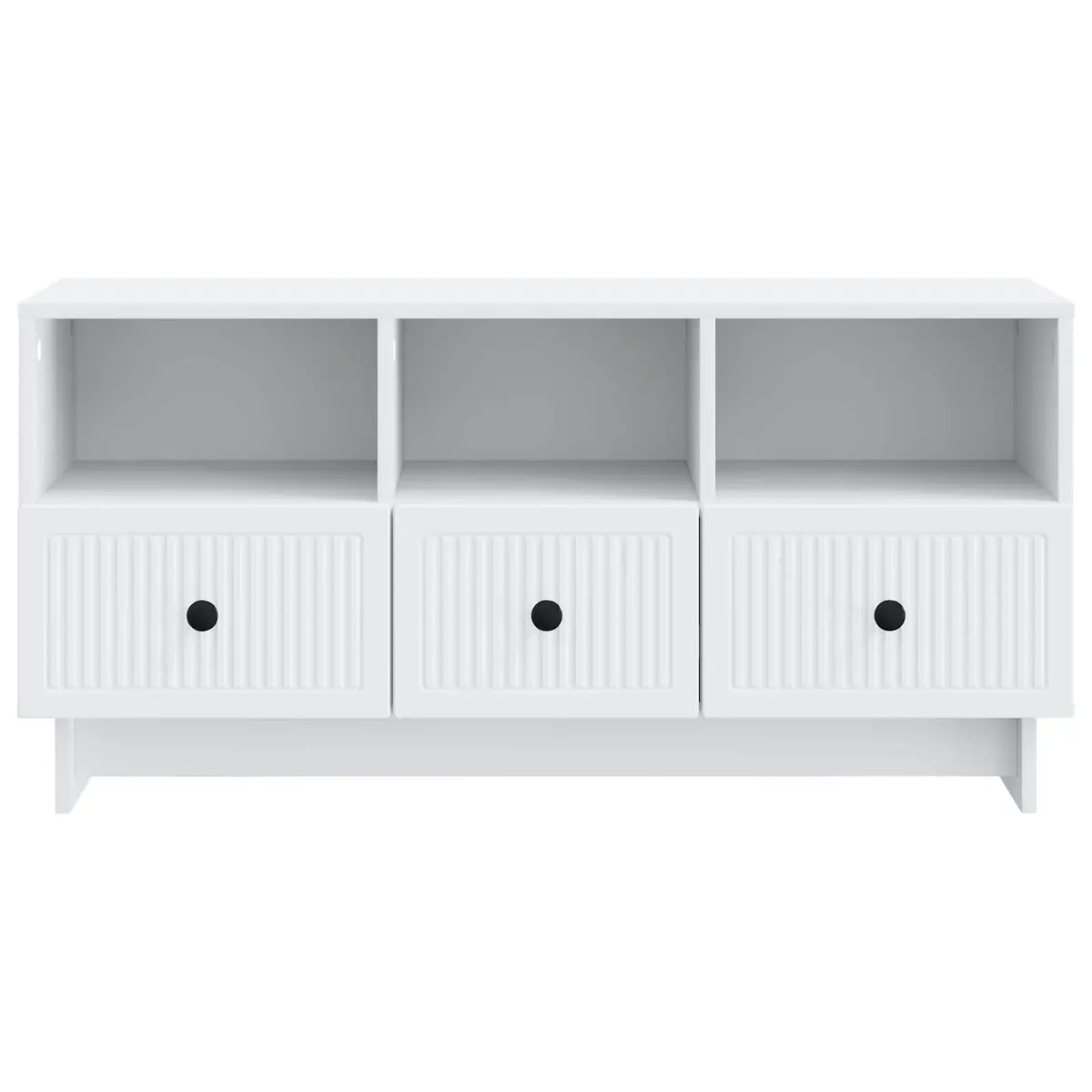 TV Cabinet Engineered Wood 102 x 34.5 x 50 cm White Modern Living Room Entertainment Unit