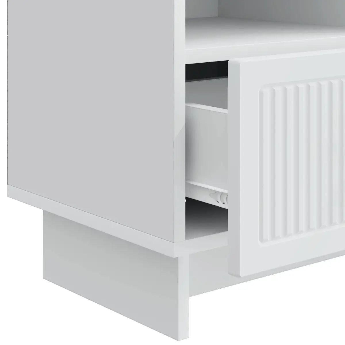 TV Cabinet Engineered Wood 102 x 34.5 x 50 cm White Modern Living Room Entertainment Unit