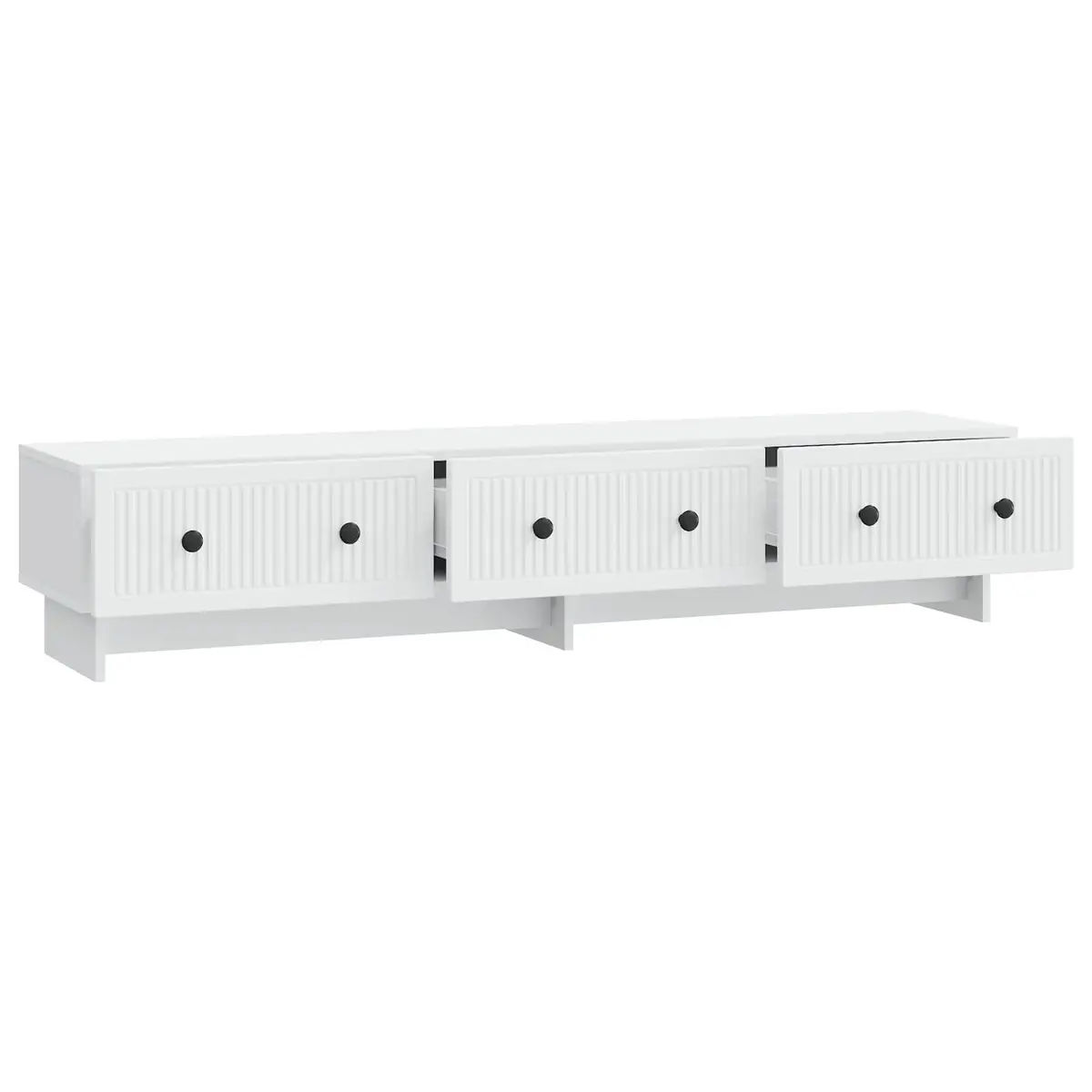 TV Cabinet with Drawer White 147 x 34.5 x 30 cm Engineered Wood Lowboard Unit