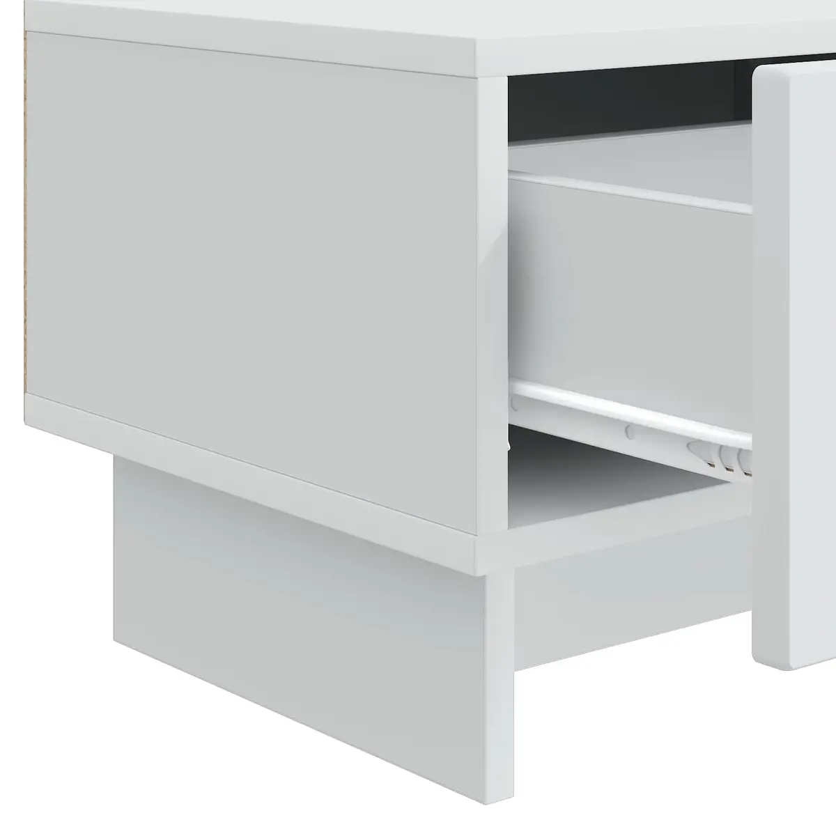 TV Cabinet with Drawer White 147 x 34.5 x 30 cm Engineered Wood Lowboard Unit
