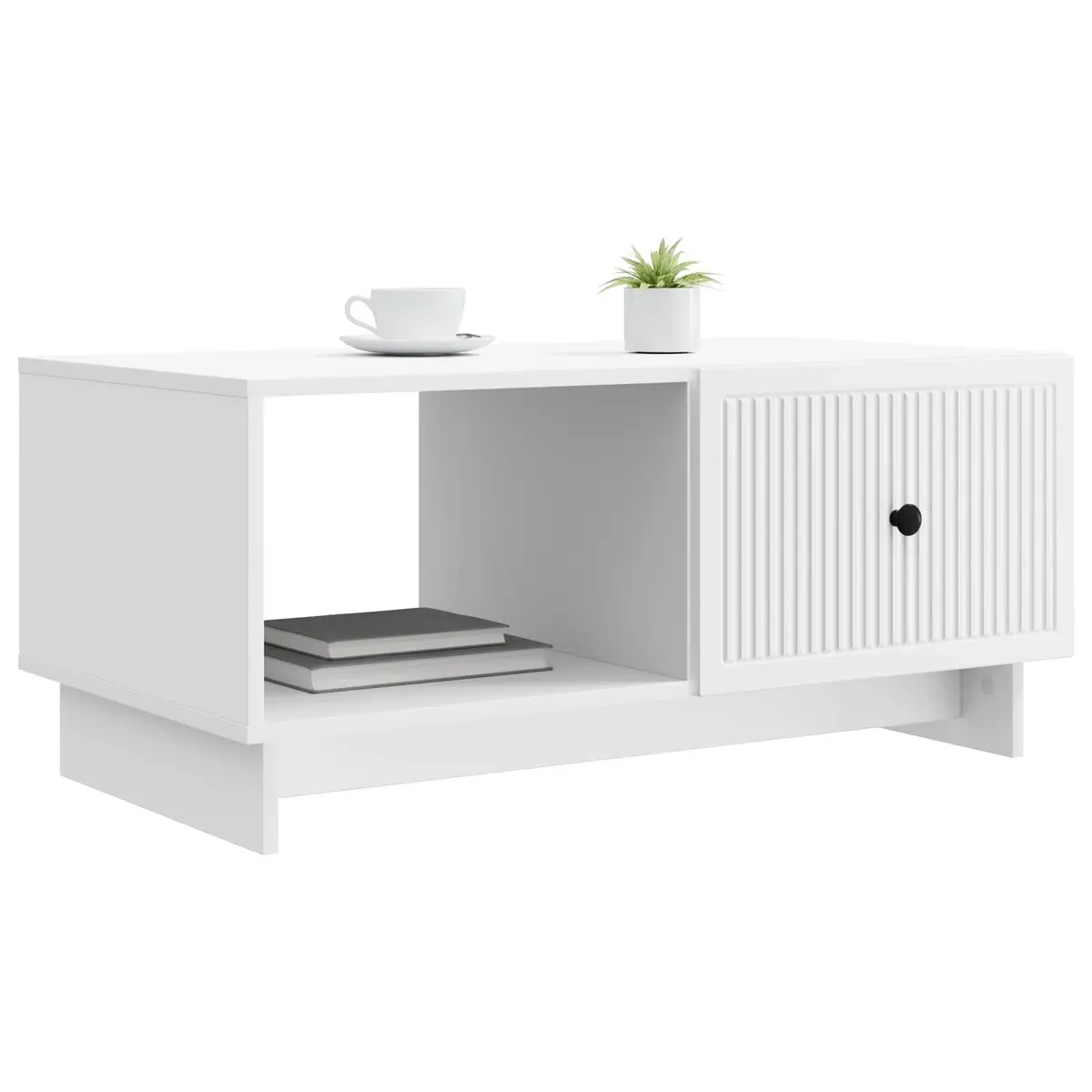 White Coffee Table with Ample Storage