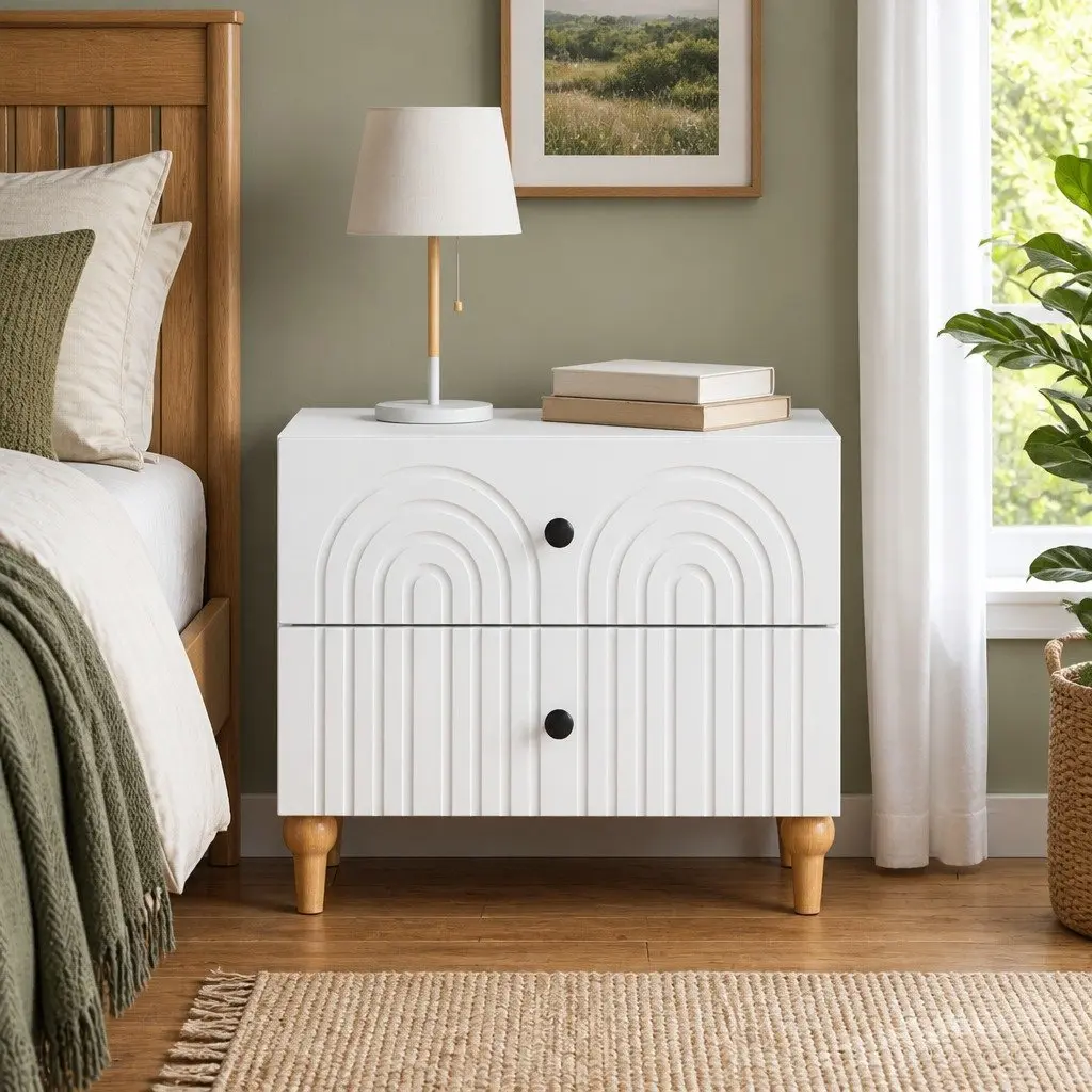 White Bedside Cabinet for Small Spaces