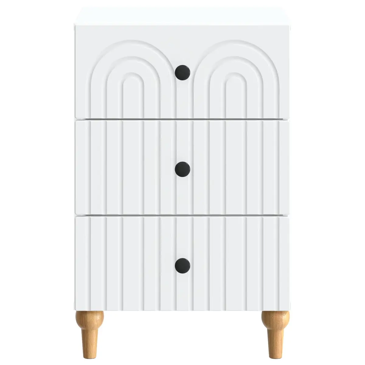 Bedside Cabinet Engineered Wood White Nightstand 43 x 41 x 66.5 cm