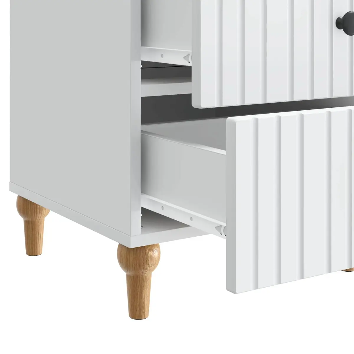 Bedside Cabinet Engineered Wood White Nightstand 43 x 41 x 66.5 cm