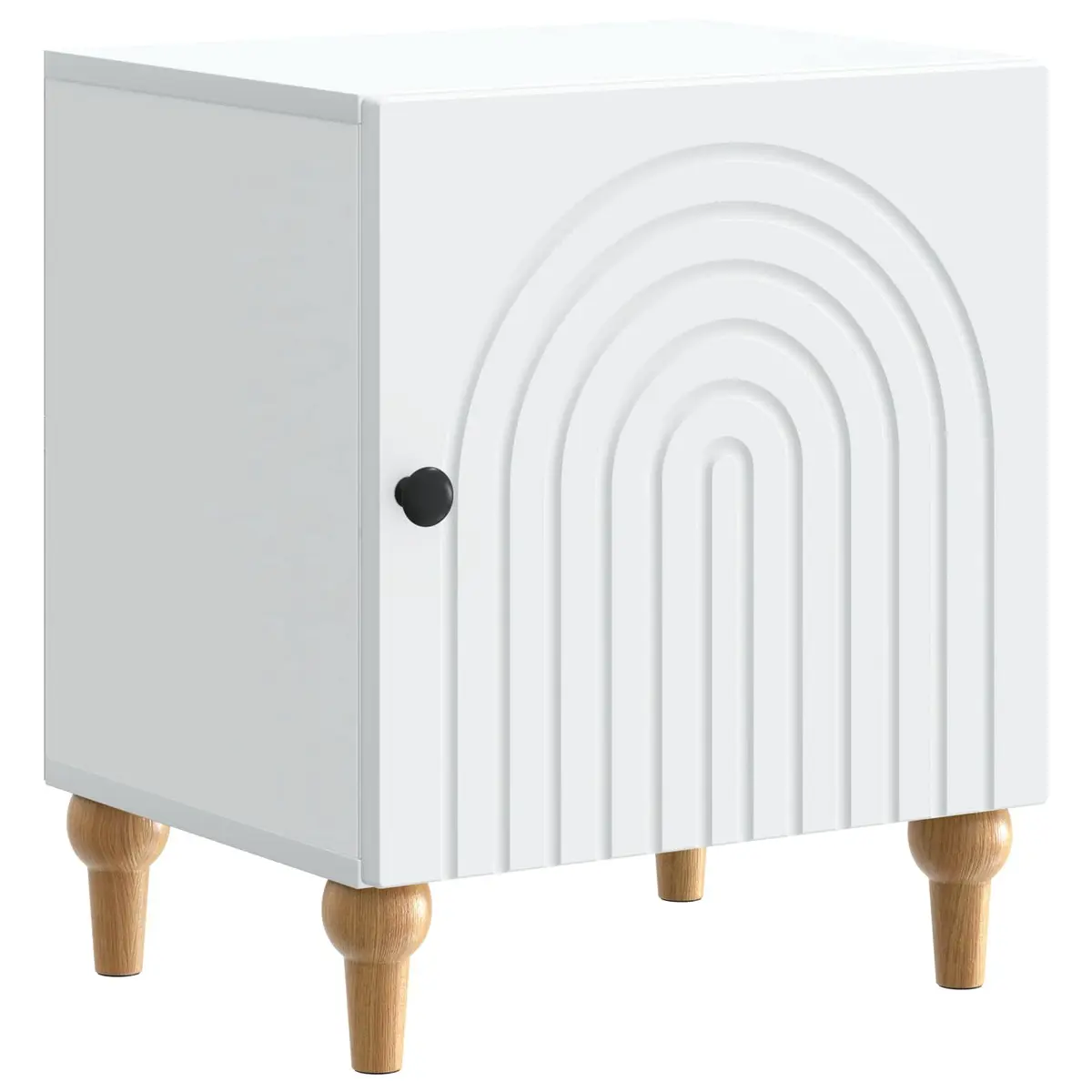 Nightstand Bedside Cabinet Engineered Wood White 43x34.5x50cm Storage Table