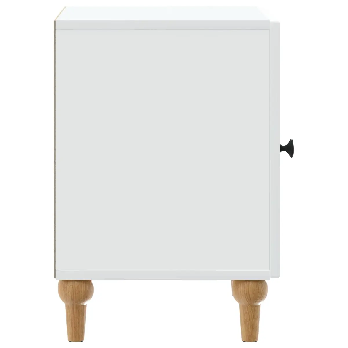 Nightstand Bedside Cabinet Engineered Wood White 43x34.5x50cm Storage Table