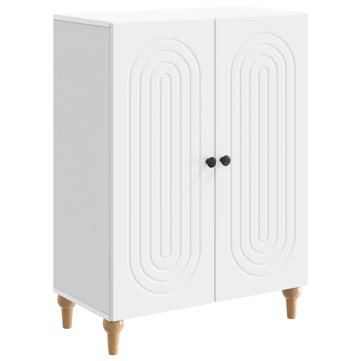 Sideboard Engineered Wood Clean Lines White 66x34.5x90cm Storage Cabinet for Living Dining Room