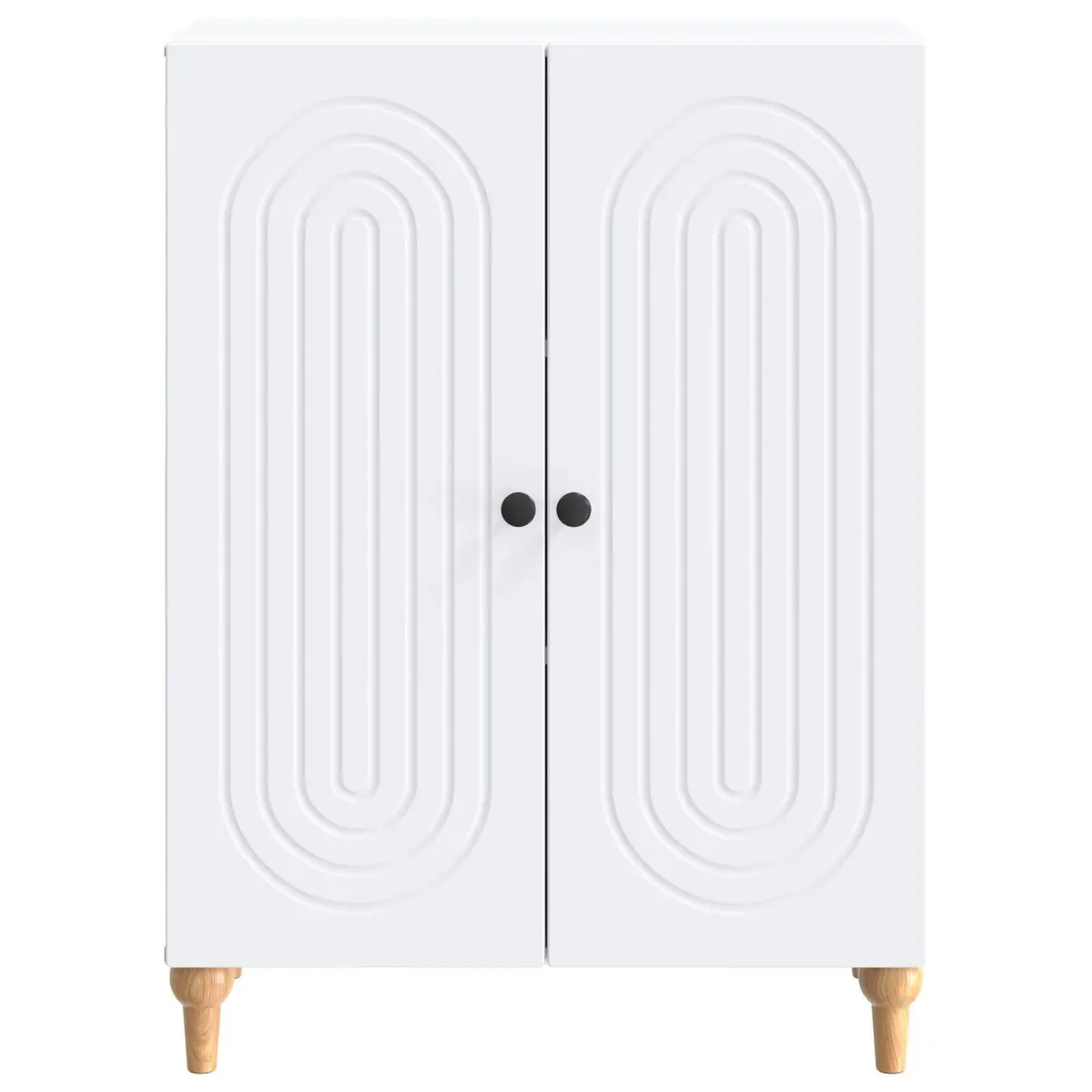Sideboard Engineered Wood Clean Lines White 66x34.5x90cm Storage Cabinet for Living Dining Room