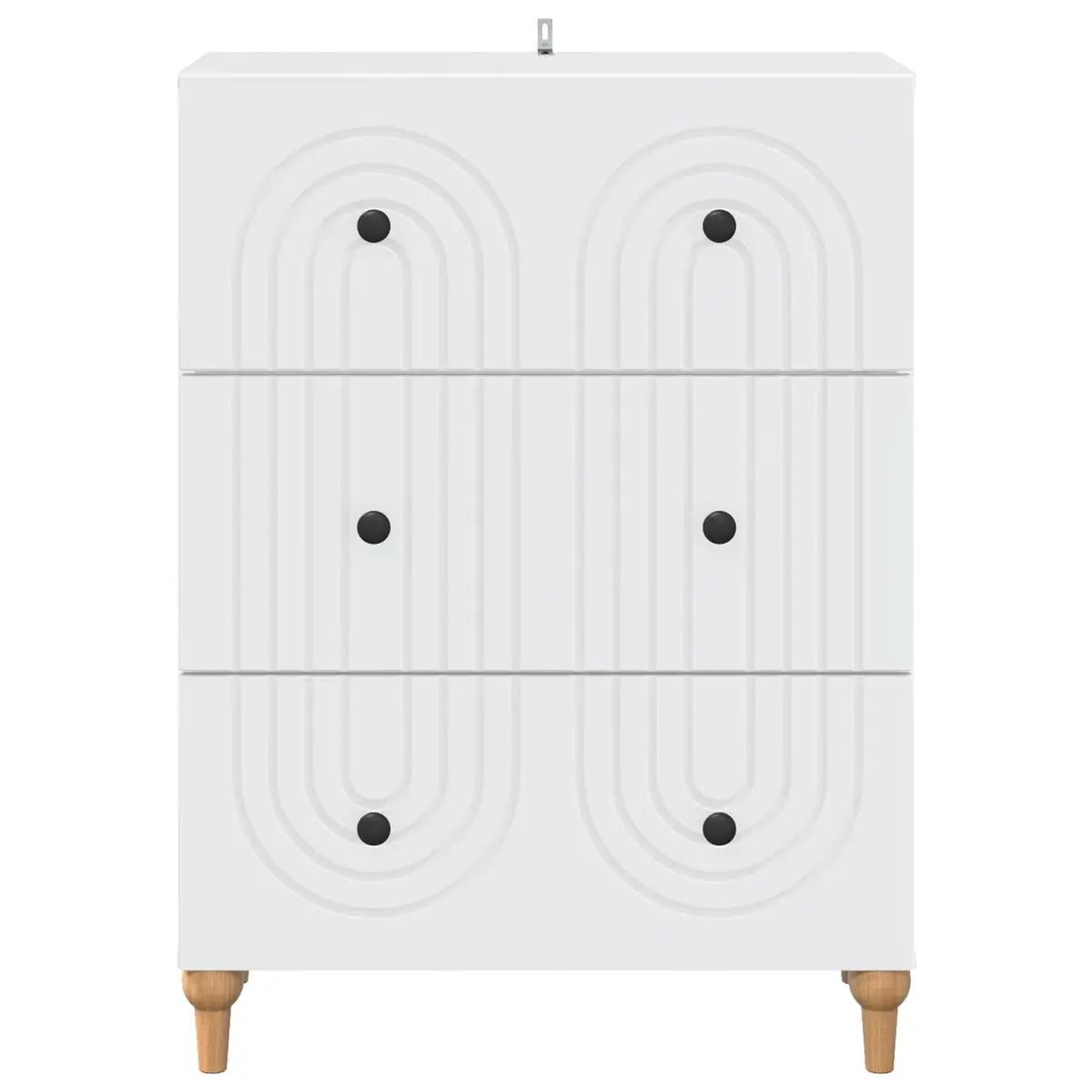 Drawer Unit White Engineered Wood 66 x 34.5 x 90 cm Modern Storage Cabinet for Living Room