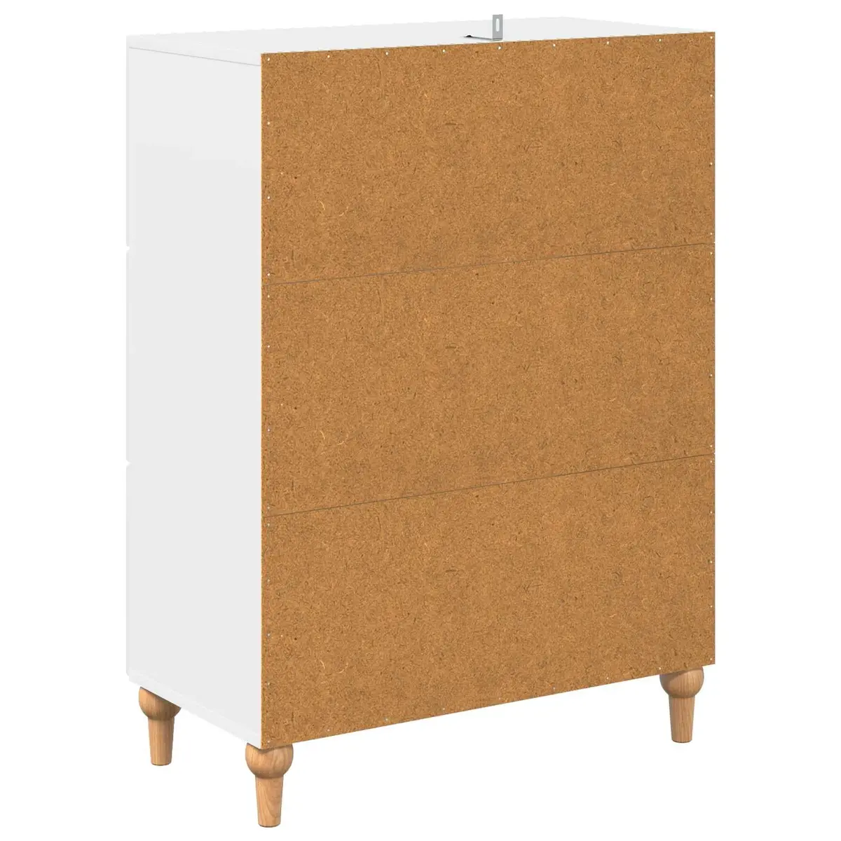 Drawer Unit White Engineered Wood 66 x 34.5 x 90 cm Modern Storage Cabinet for Living Room