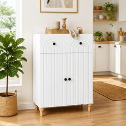 Functional White Sideboard Cabinet 66x34.5x90cm for Everyday Use