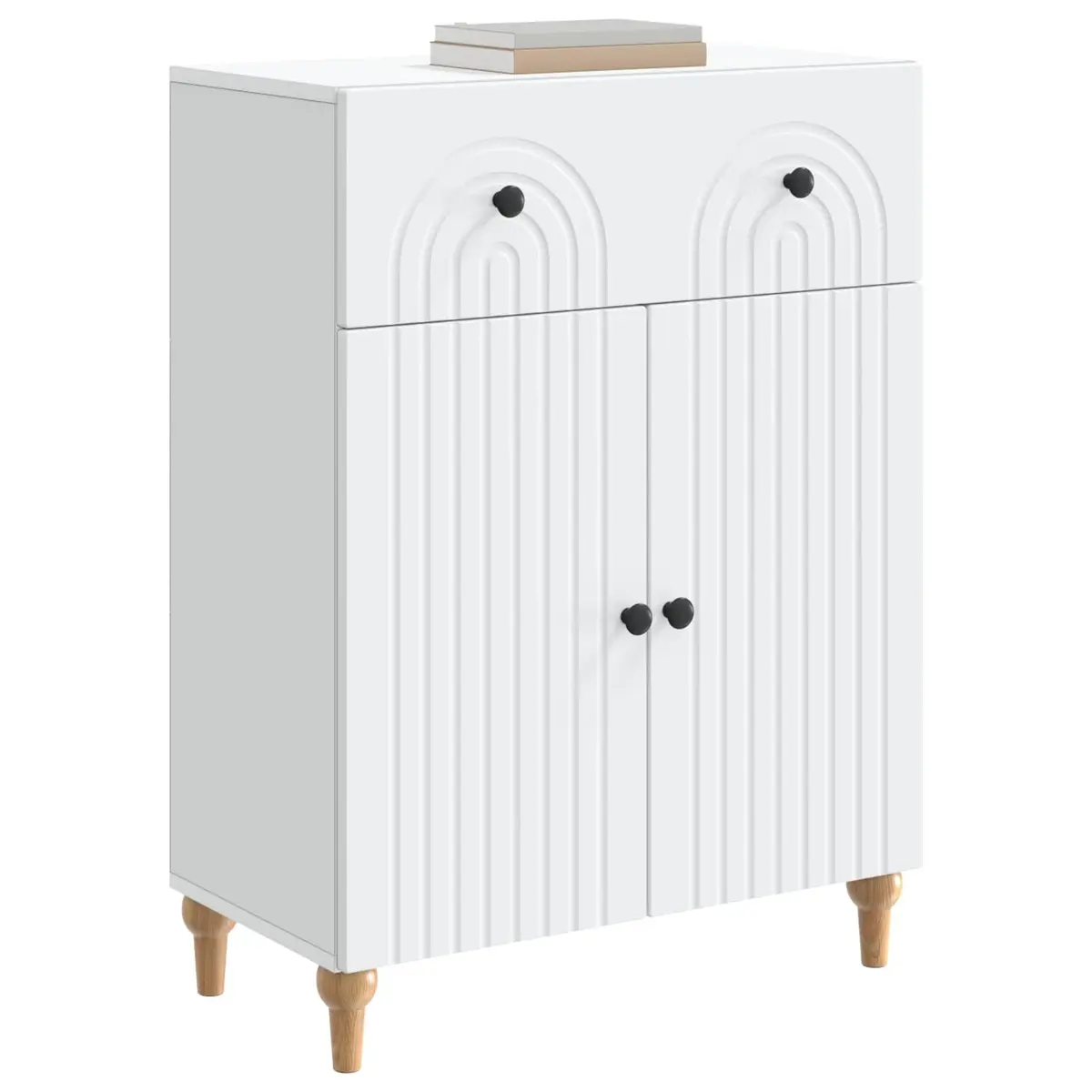 White Sideboard Cabinet 66x34.5x90cm Modern Storage Buffet Dining Room Furniture