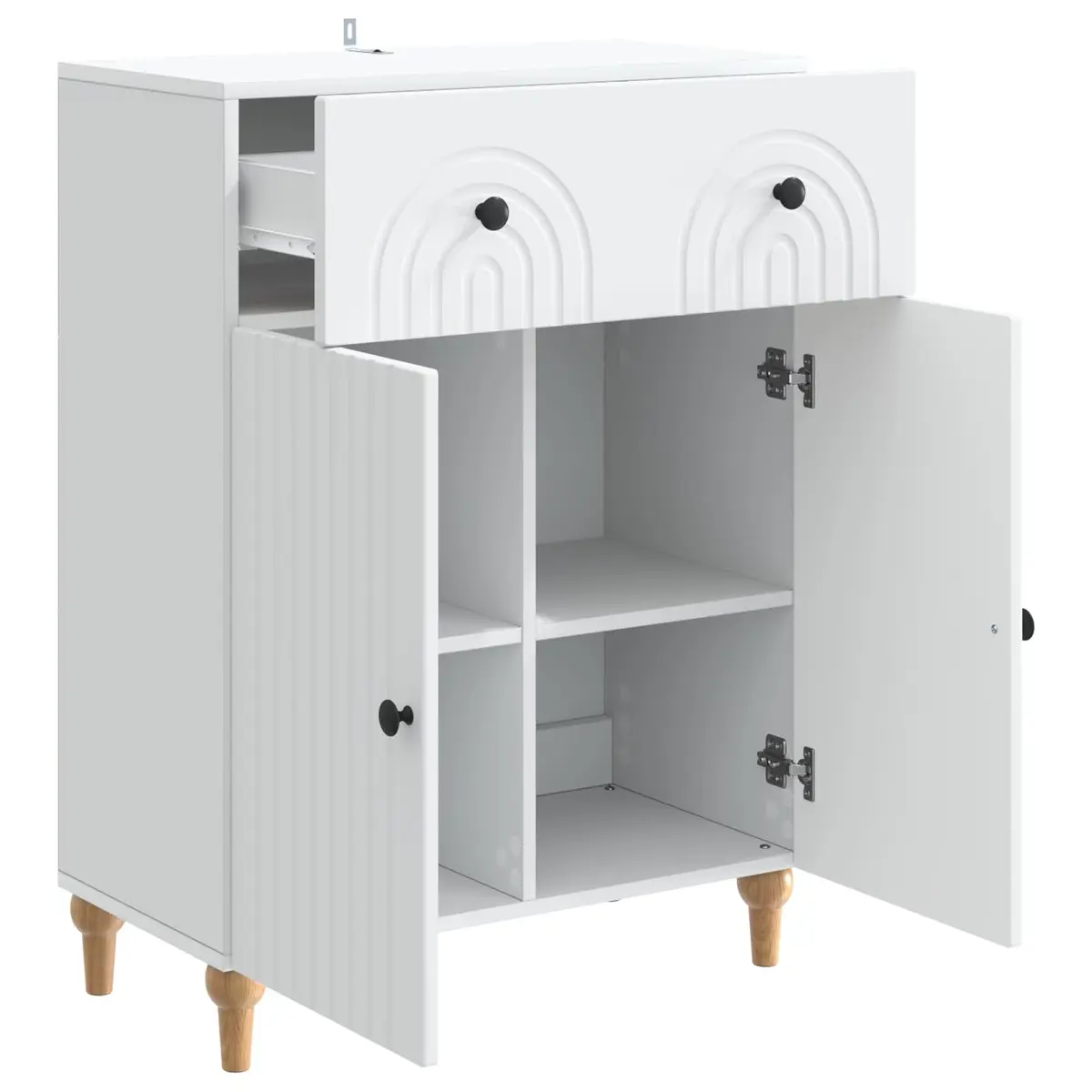 White Sideboard Cabinet 66x34.5x90cm Modern Storage Buffet Dining Room Furniture