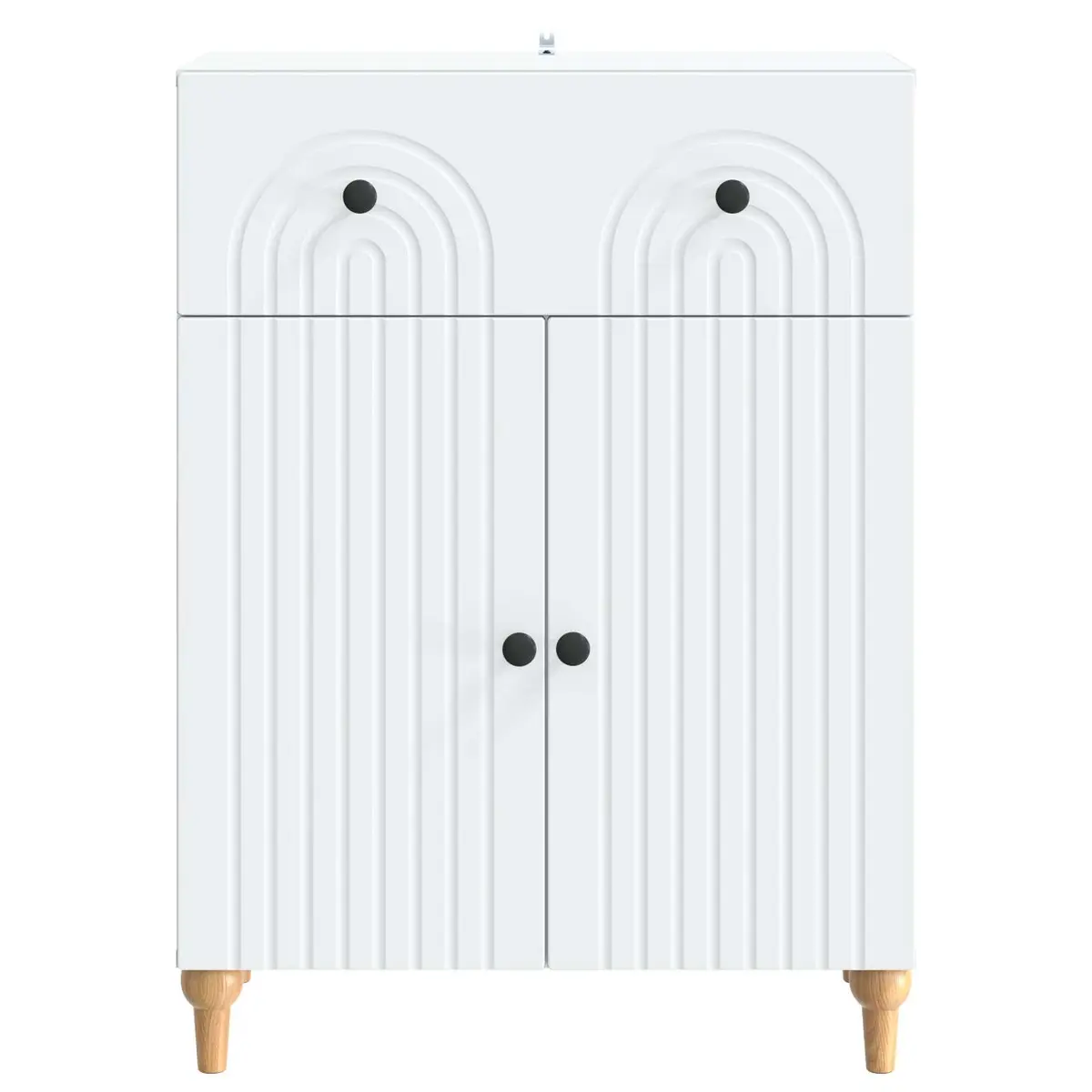 White Sideboard Cabinet 66x34.5x90cm Modern Storage Buffet Dining Room Furniture