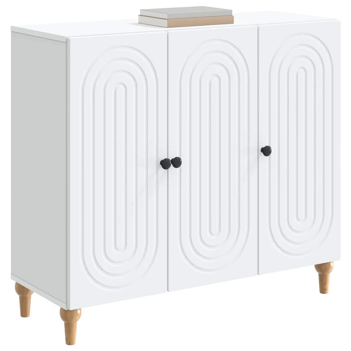 Modern Sideboard Cabinet White Storage Buffet Engineered Wood 89x34.5x80cm