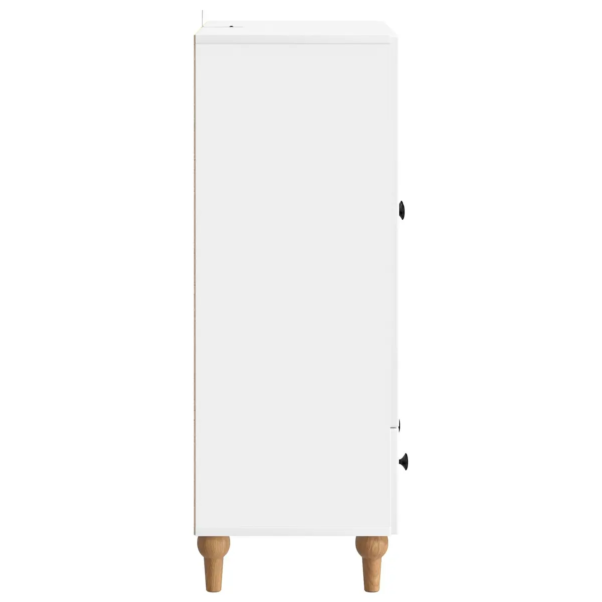 White Sideboard Engineered Wood 66 x 34.5 x 95 cm Modern Storage Cabinet