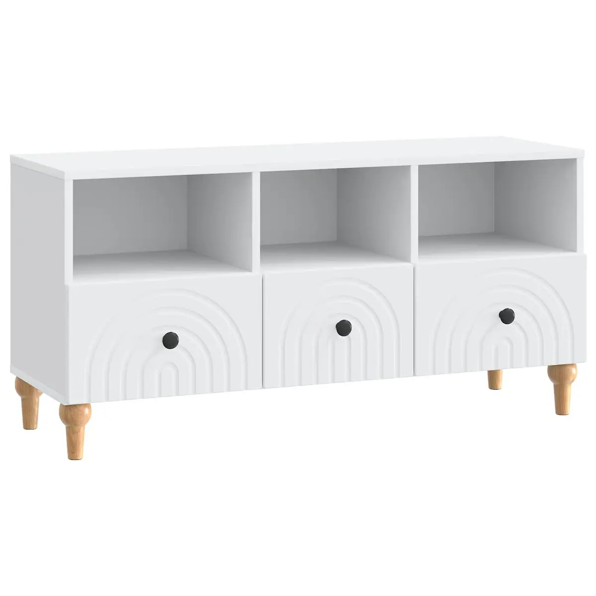 TV Cabinet Engineered Wood 102 x 34.5 x 50 cm White Modern Storage Unit