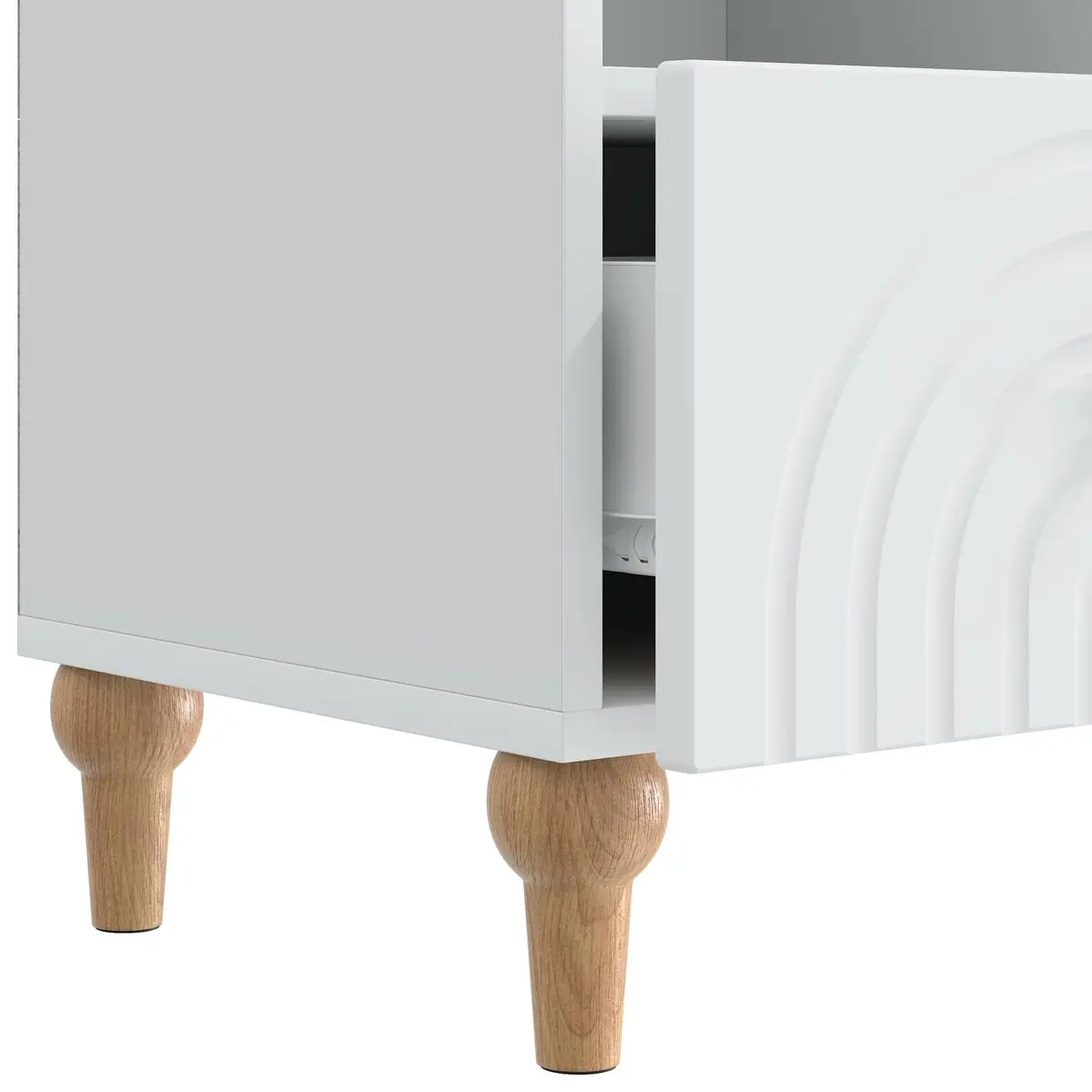 TV Cabinet Engineered Wood 102 x 34.5 x 50 cm White Modern Storage Unit
