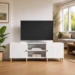 Functional White TV Cabinet Perfect for Living Spaces