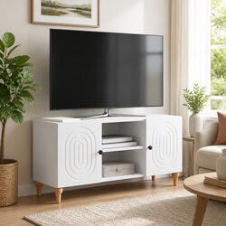 Functional White TV Cabinet 102x34.5x50cm for Everyday Use