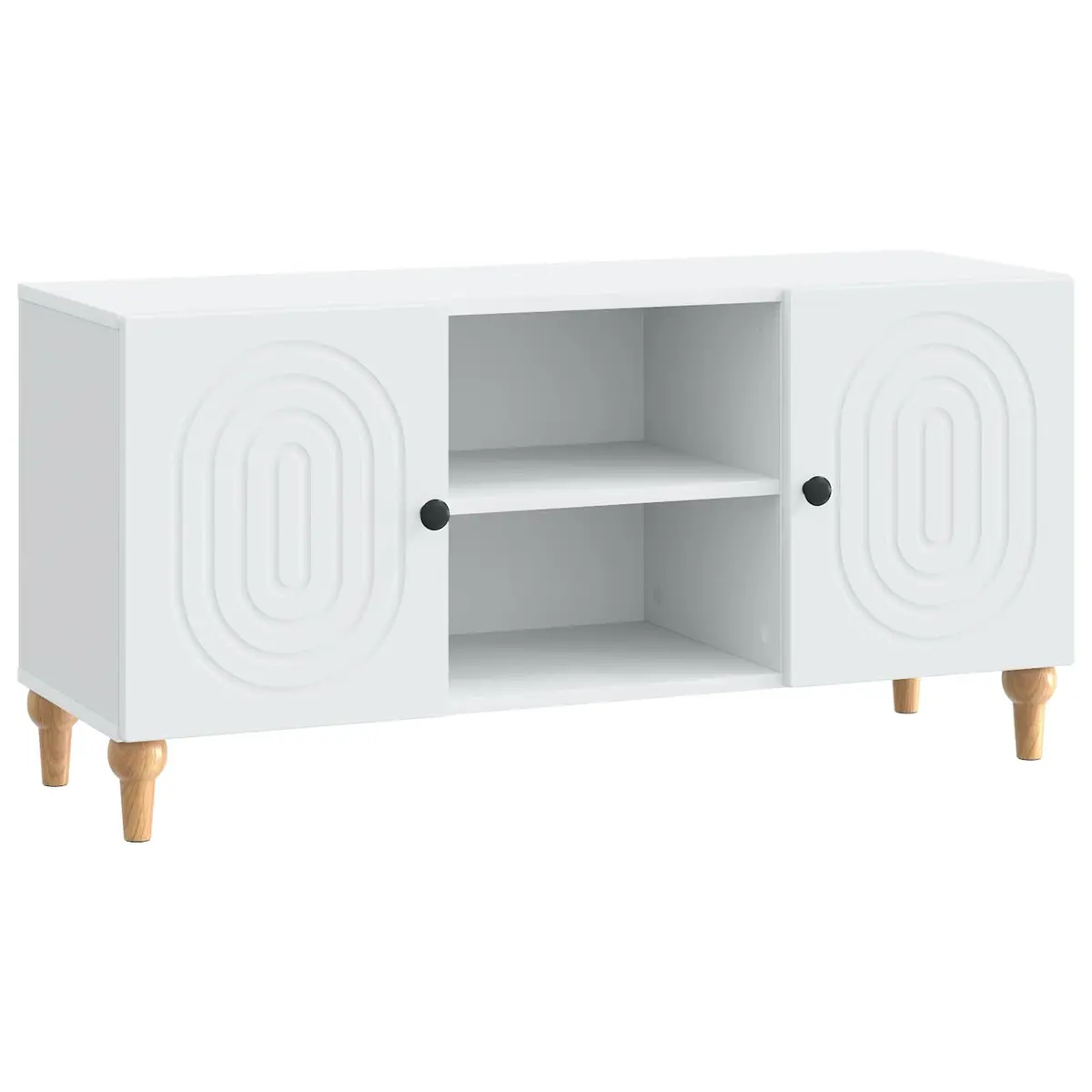 TV Cabinet Engineered Wood 102x34.5x50cm White Modern Living Room Media Storage Unit