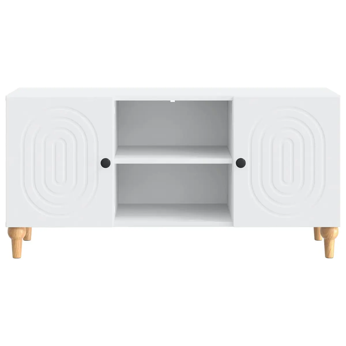 TV Cabinet Engineered Wood 102x34.5x50cm White Modern Living Room Media Storage Unit