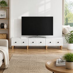 Functional White TV Cabinet with Drawer for Your Home