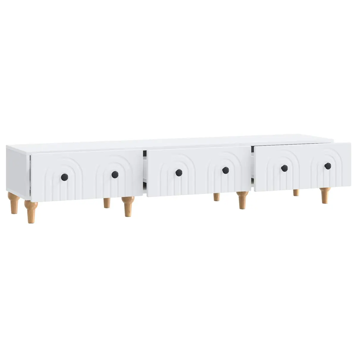TV Cabinet with Drawer White Modern Living Room Storage Unit Engineered Wood