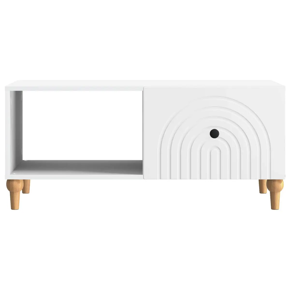 Coffee Table White 90 x 50 x 40 cm Living Room Accent Table Storage Shelves