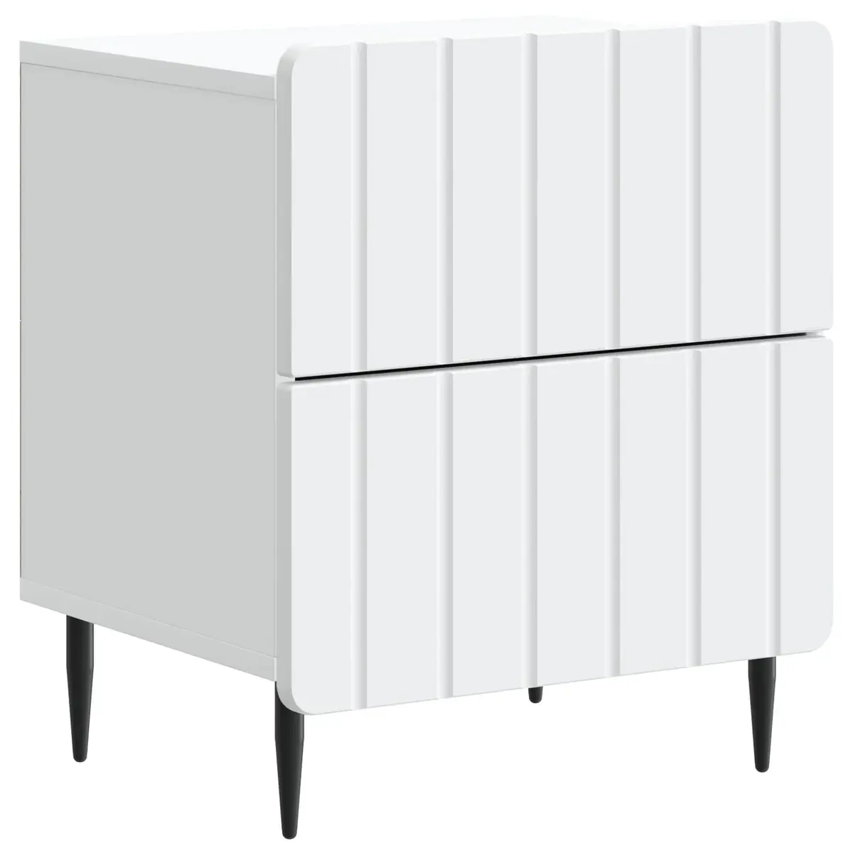 Bedside Cabinet Engineered Wood 43 x 34.5 x 49.5 cm White Modern Nightstand Storage