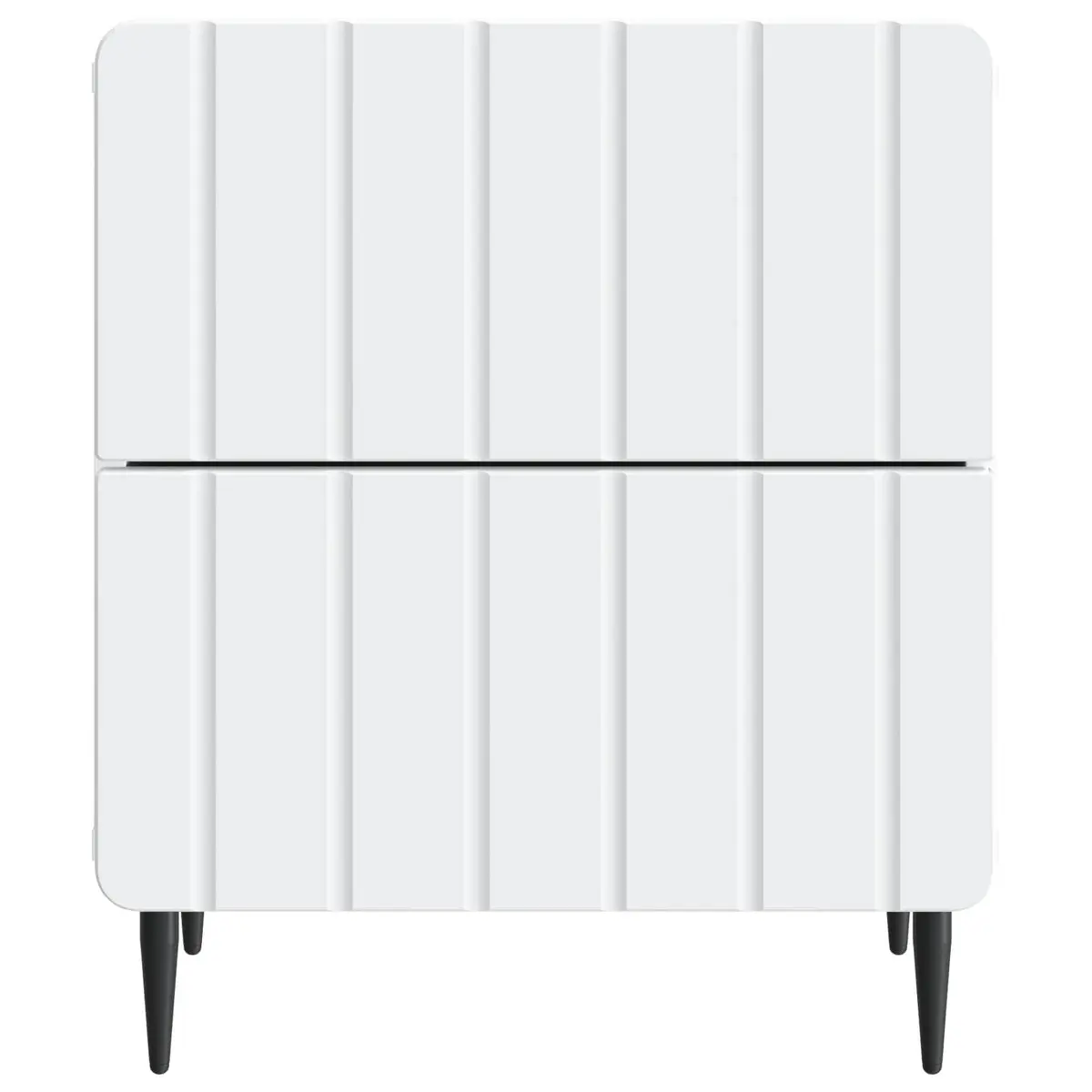 Bedside Cabinet Engineered Wood 43 x 34.5 x 49.5 cm White Modern Nightstand Storage
