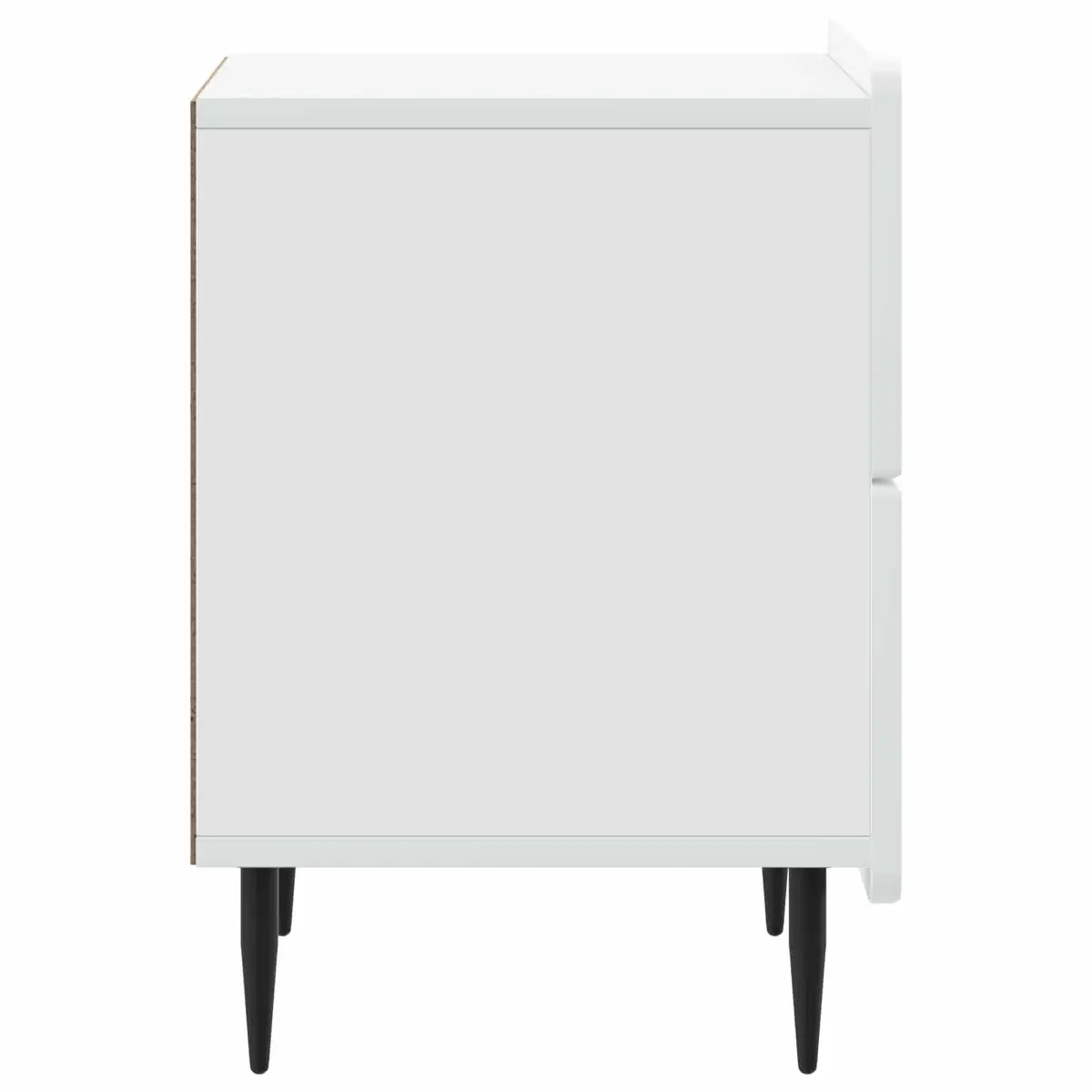 Bedside Cabinet Engineered Wood 43 x 34.5 x 49.5 cm White Modern Nightstand Storage