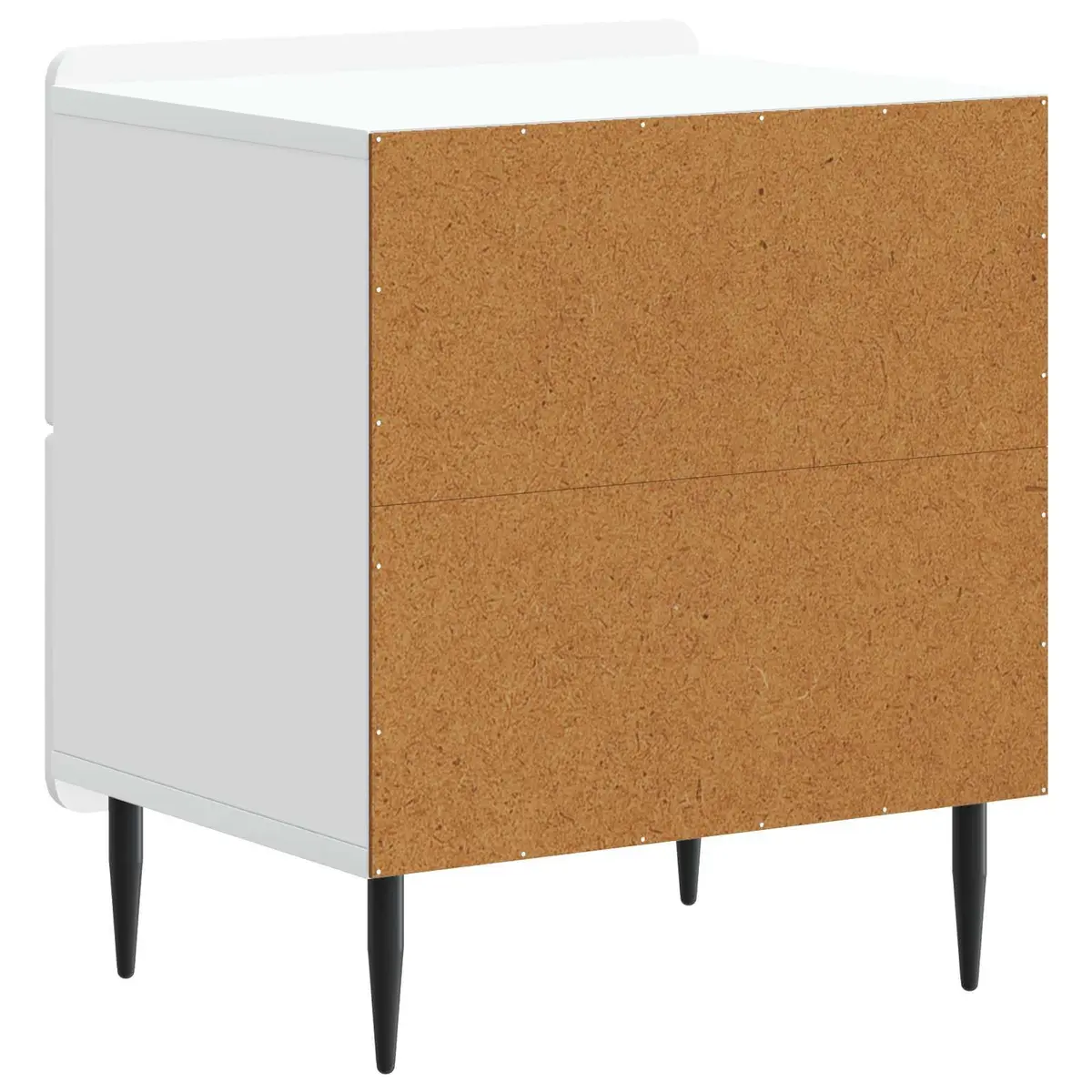 Bedside Cabinet Engineered Wood 43 x 34.5 x 49.5 cm White Modern Nightstand Storage