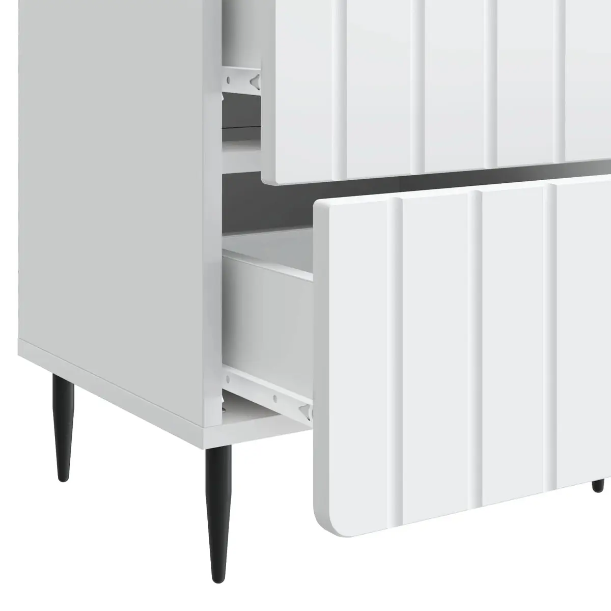 Bedside Cabinet Engineered Wood 43 x 34.5 x 49.5 cm White Modern Nightstand Storage