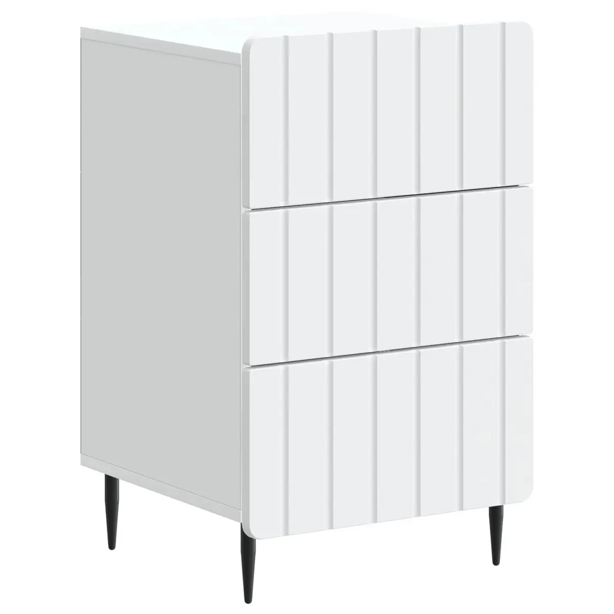 Bedside Cabinet White 43 x 41 x 68 cm Engineered Wood Drawers Storage Table