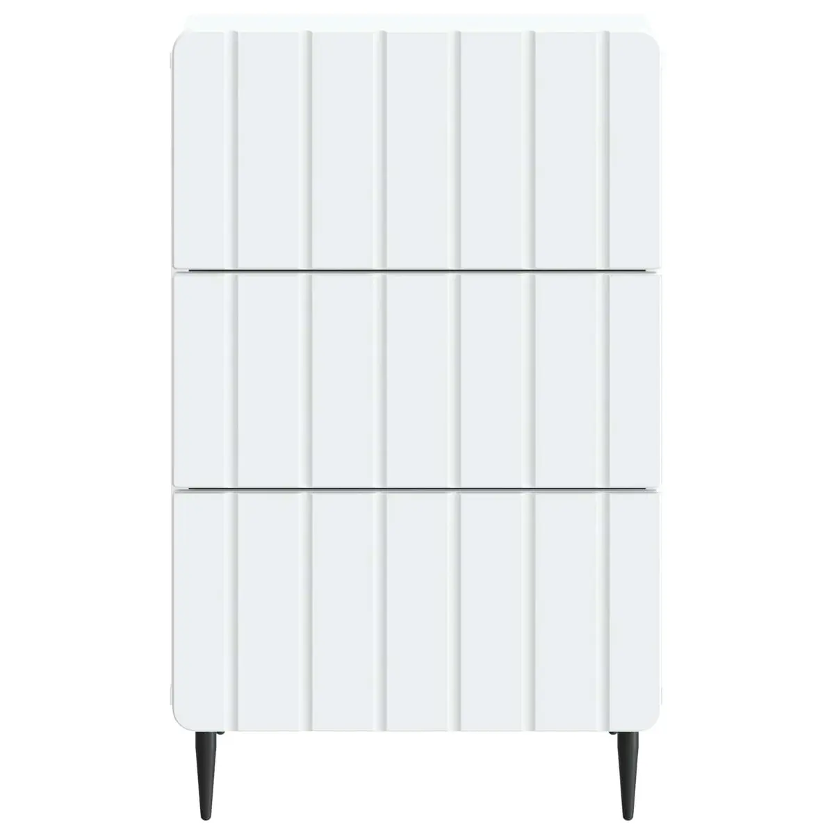 Bedside Cabinet White 43 x 41 x 68 cm Engineered Wood Drawers Storage Table
