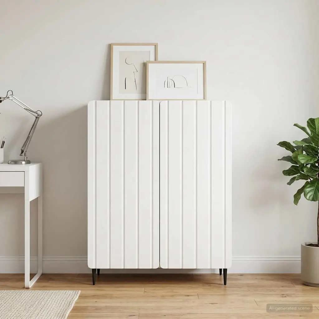 Sideboard Engineered Wood 66 x 34.5 x 92 cm White Storage Cabinet