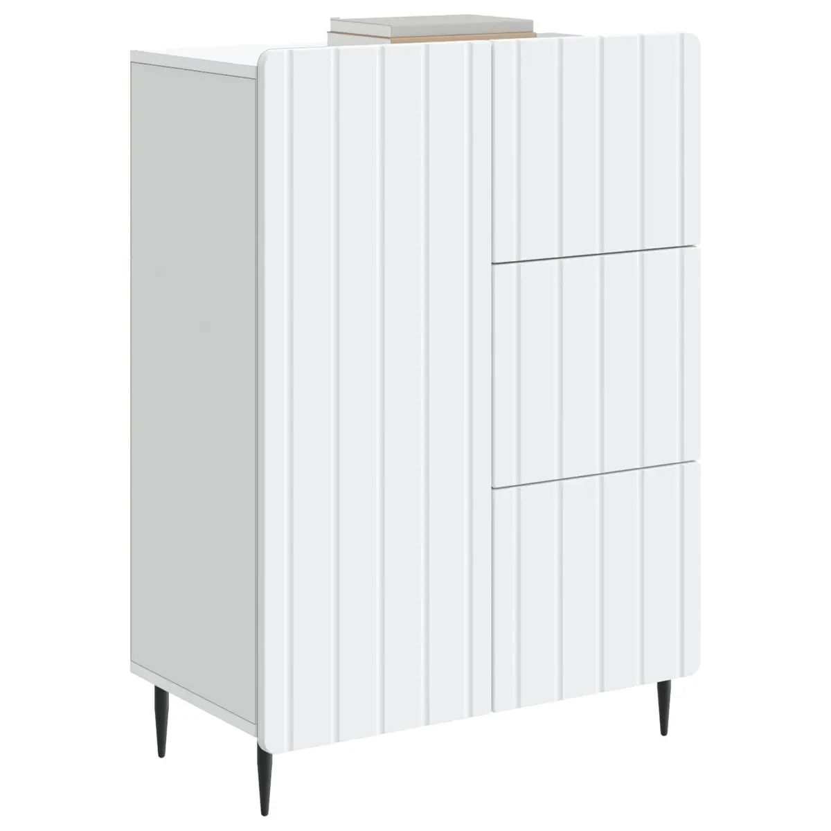 Sideboard Engineered Wood 66 x 34.5 x 91.5 cm White Storage Cabinet
