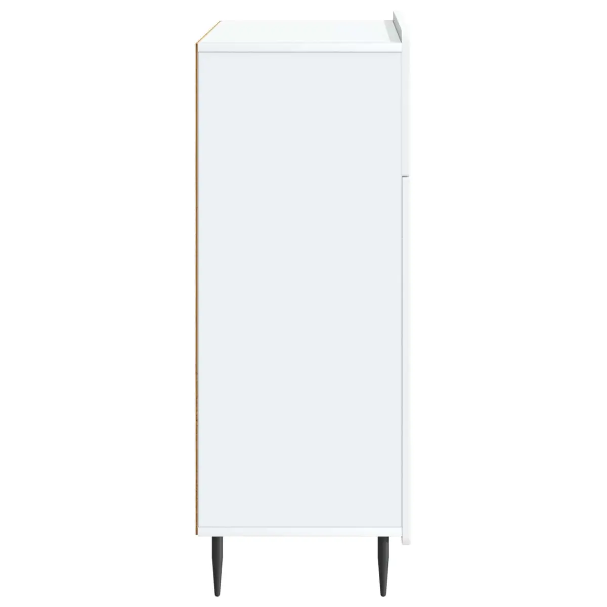 Sideboard Engineered Wood 66 x 34.5 x 92 cm White with Black Iron Legs